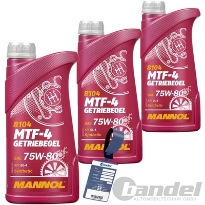 3x1 LITER MANNOL MTF-4 SYNTHETISCH GETRIEBEÖL API GL-4 75W-80 HANDSCHALTUNG