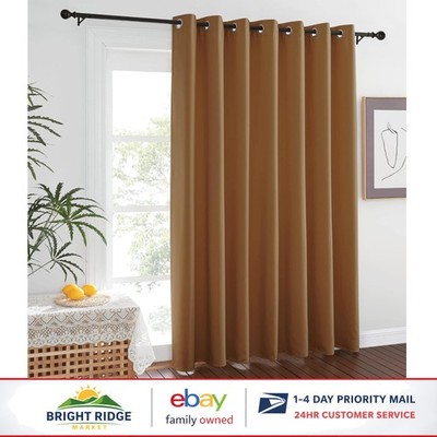 Elegant Gold Brown Blackout Curtain for Bedroom, 100x84 Inches, Grommet Top