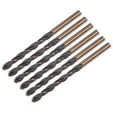 6pcs 5mm Nitride Titanium Coated High Speed Steel HSS Twist Drill Bits