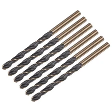 6pcs 5mm Nitride Titanium Coated High Speed Steel HSS Twist Drill Bits