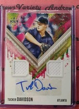 Tucker Davidson 2021 Panini Diamond Kings Dual Relic Auto RC Braves Angels