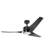 Kichler 60-Inch Szeplo II Weathered Steel Outdoor Ceiling Fan Kichler Lighting 310155SBK Rana 60 inch Satin Black Ceiling Fan