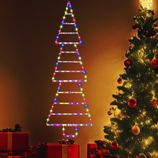 LED Christmas Ladder Tree Lights, 4.3ft, 165 Multicolor LEDs, 8 Modes, Waterp...