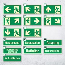 Notausgang Fluchtwegschild Rettungswegschild Schild Nachleuchtend ASR A1.3