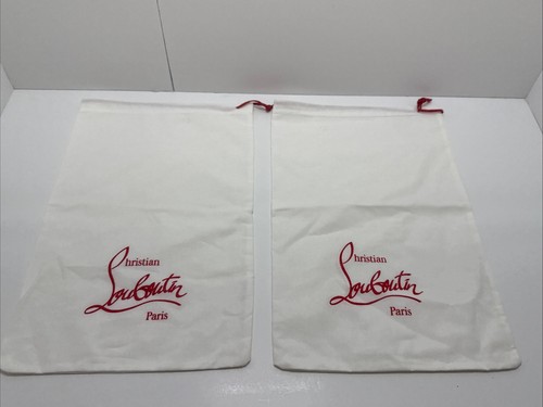 Christian Louboutin White Rectangle Storage Dust Cover Bag 14.5”X 9.5” Lot Of 2