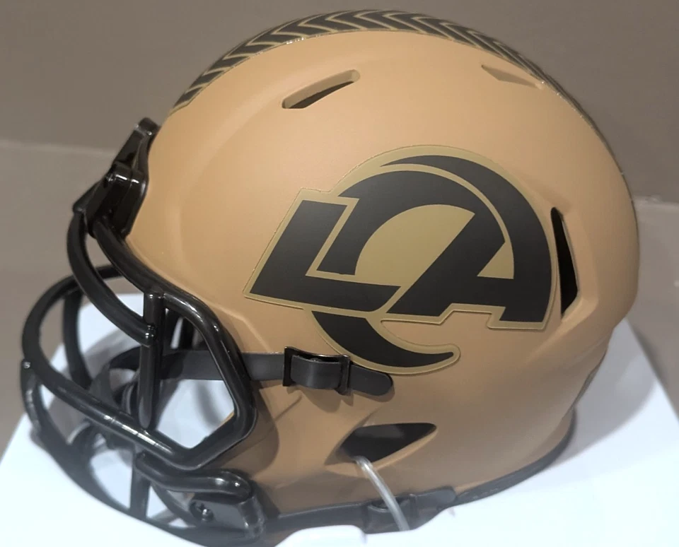 Puka Nacua Autographed Rams Salute to Service Mini Helmet - JSA Authenticated - Image 4 of 4