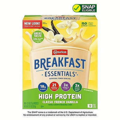 Carnation Breakfast Essentials High Protein French Vanilla Shake Mix 10 Packets