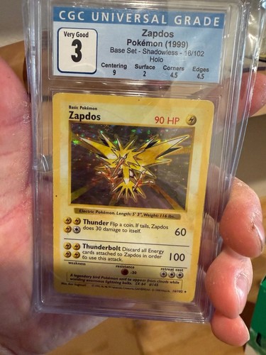 Zapdos (Shadowless) graded CGC 3 for sale on eBay