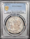 1878-S Morgan Silver dollar $1 PCGS MS64 STUNNING BLUE CRUSTY TONING Ships Free!