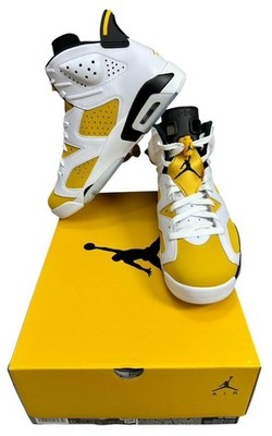 New Nike Air Jordan 6 Retro CT8529 170 White / Yellow Ochre Sneakers Size 9.5
