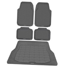 Gray Rubber Car Floor Mats Cargo Liners Full Set Gray With Cargo Liners