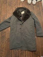London Fog Men's Vintage Trench Coat Faux Fur Collar, Lined, 42R