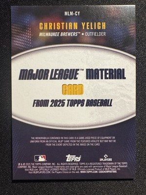 2025 Topps Series 1 - Major League Material Christian Yelich #MLM