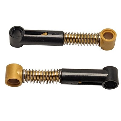 2x LEGO Technic Stoßdämpfer 6.5L Schwarz/Gold Weiche Feder