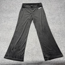 Juicy Couture Track Pants Womens Small Black Velour Flare Leg Rhinestone Logo