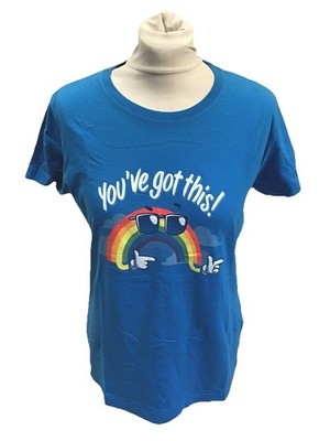 TEETURTLE  You ve got this!  Rainbow Blue Base T- shirt U.K. Medium