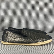 Ugg Sandrinne Slip On Espadrilles Shoes Womens Size 8 Black Leather Metallic