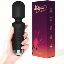Handheld Mini Massager, Silicone Rechargeable Relieve Tension, 20 Modes 8 Speeds