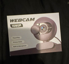 1080p Black Webcam with Privacy Cover and Built-In Microphone, 1080P