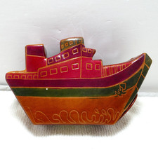Bombay Store Bank, Ship Bank, Little Purse Ship Bank, Leather Saving Coin Box