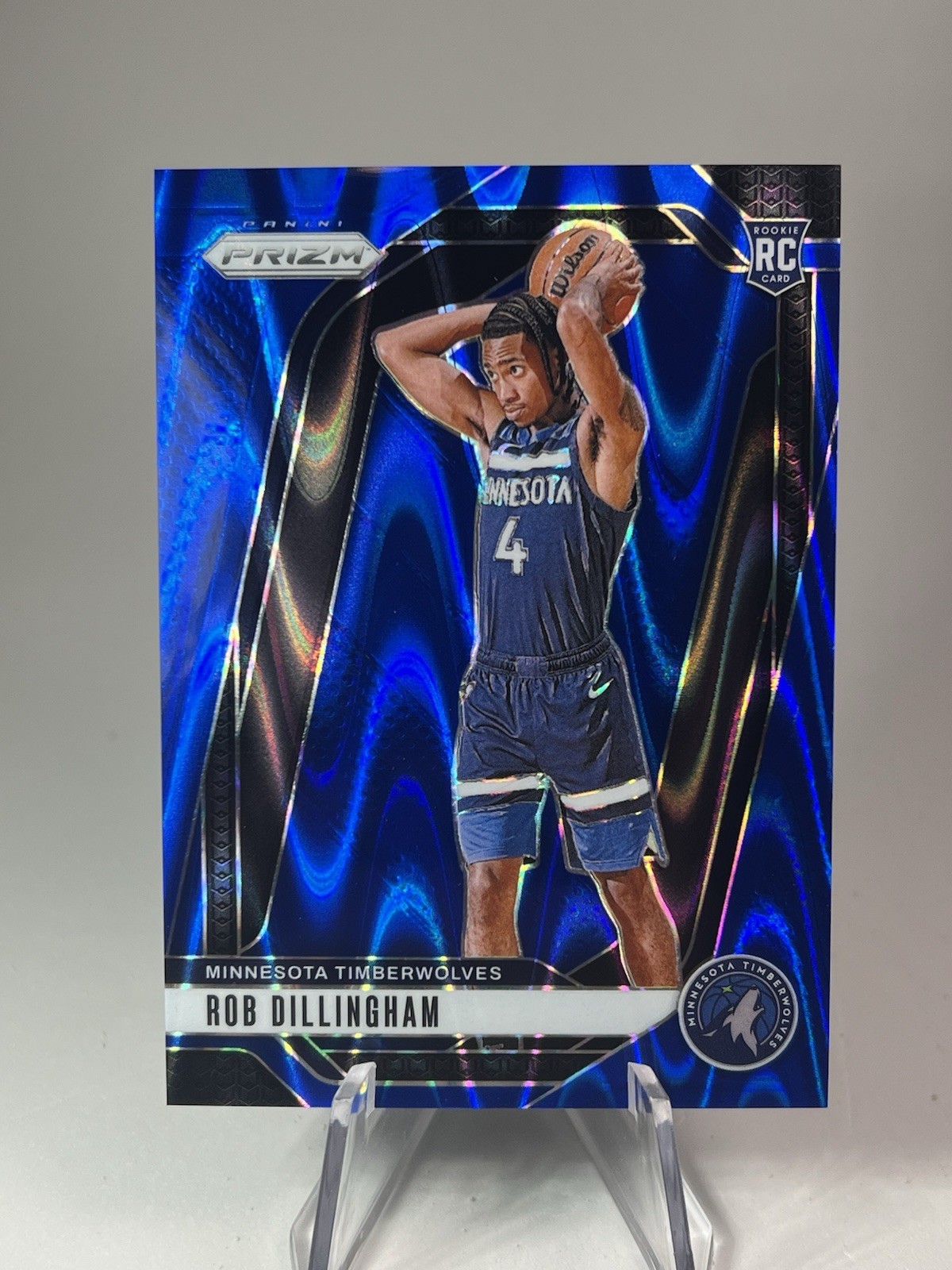 2024-25 Panini Prizm Rob Dillingham #250 Blue Seismic Prizm /99 (RC)