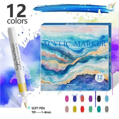 12 Acrylfarbstifte Marker Buntstifte Malstifte Stein Porzellan wasserfest