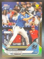 2025 Topps Now Rookie Cup Jakob Marsee Gold Foil 18/50 #RC-8 Miami Marlins