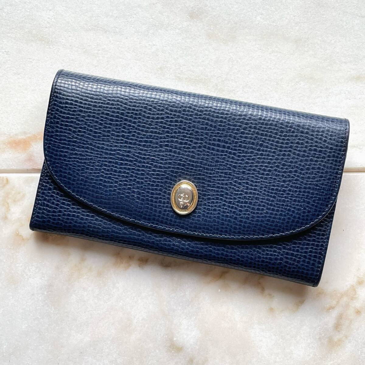 Dior Navy Leather Long Wallet for Women Luxury Designer Bifold
