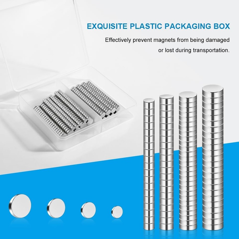 RHINOCATS 400Pcs Small Magnets, 4 Different Sizes Tiny Mini Magents ...