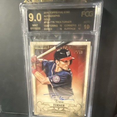 Topps 2016 Five Star Trea Turner RC Auto Gold /50 #FSA-TTR FCG 9.0
