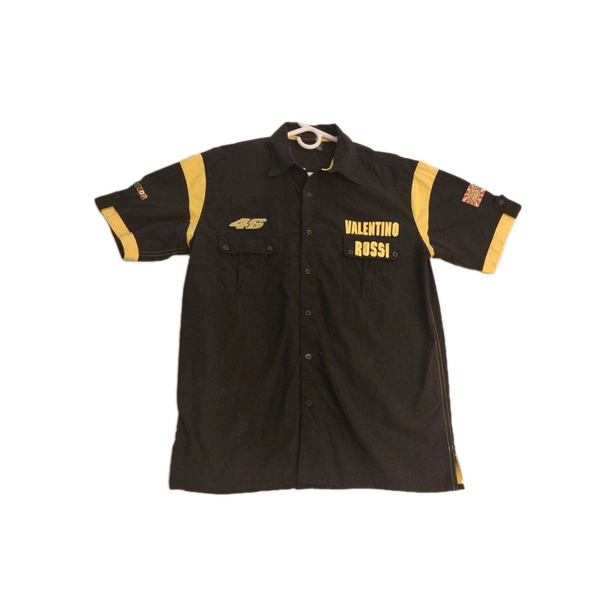 A19679 美品 VALENTINO ブラックウォッチシャツ 38/15 RARE VTG VALENTINO ROSSI VR46 MOTOGP PIT SHIRT BUTTON UP MENS