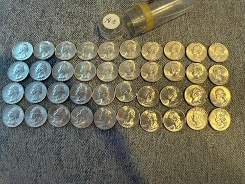 1946-S Original Roll of Washington Quarters, CHOICE+ /GEM B.U, 40 Coins