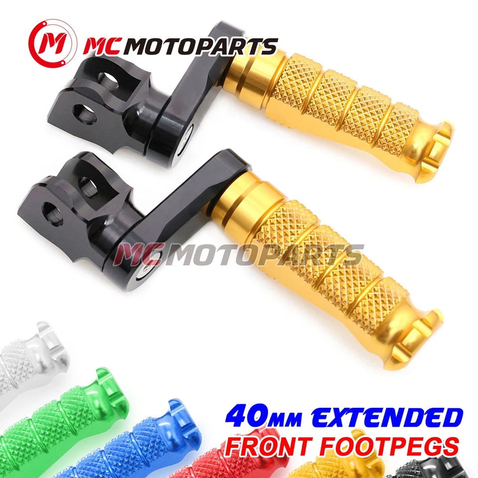 GOLD MCCP 40mm Extension Front Footpegs For Honda CB1000R 08-17 16 15 14 13 12 - Image 3 of 4