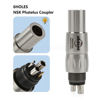 Dental LED Quick Coupler 6 Hole Coupling 6 Pin for NSK Fiber Optic Handpiece