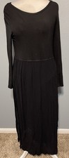 Vintage 90s Carole Little Black Maxi Dress Long Sleeve Whimsigoth Goth Size 10