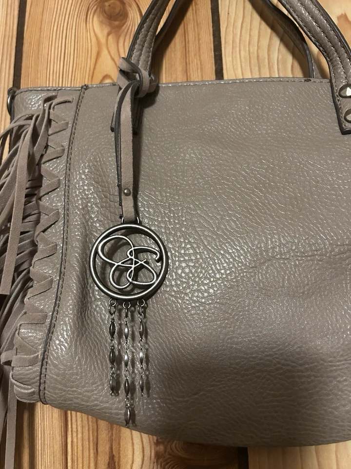 Jessica Simpson Women's Leather Purse Handbag double handles Side Fringes - Image 2 of 4