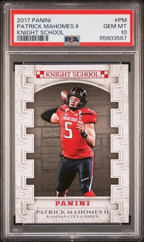 PATRICK MAHOMES II 2017 Panini Knight School Rookie #PM PSA 10 Chiefs