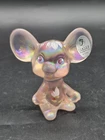 Vintage Iridescent Handpainted Fenton Mouse Big Ears Signed M Kibbe