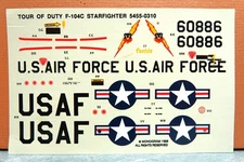 1/48 MONOGRAM TOUR OF DUTY F-104C STARFIGHTER DECAL SHEET for KIT # 5455