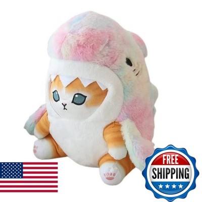 Sunfedmiss Shark Cat Plush Toy, Cute Fried Shrimp Shark Stuffed Animals Doll