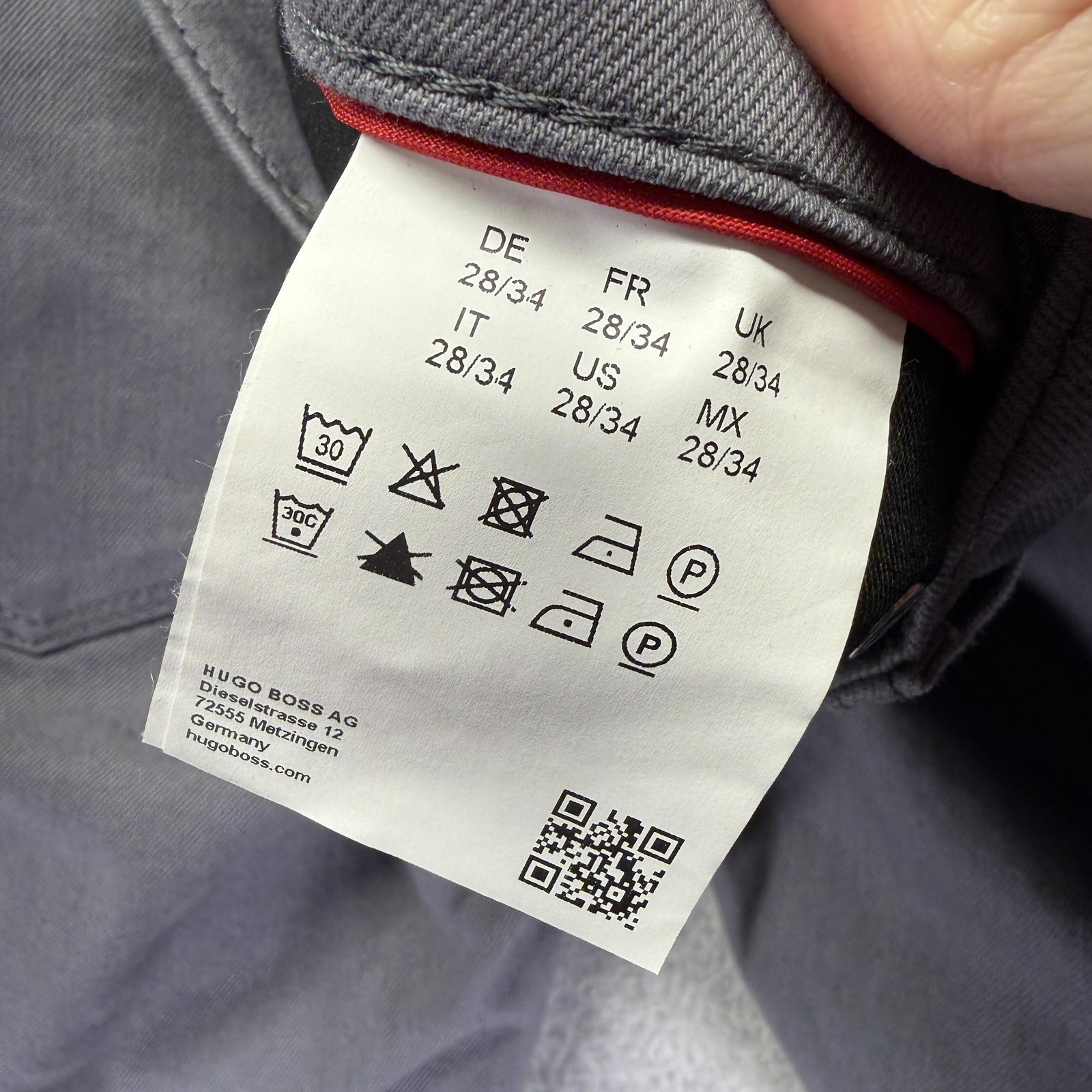 Hugo Boss Jeans Mens 28x34 Gray Slim Skinny Stretch Denim Casual Charcoal thumbnail 8