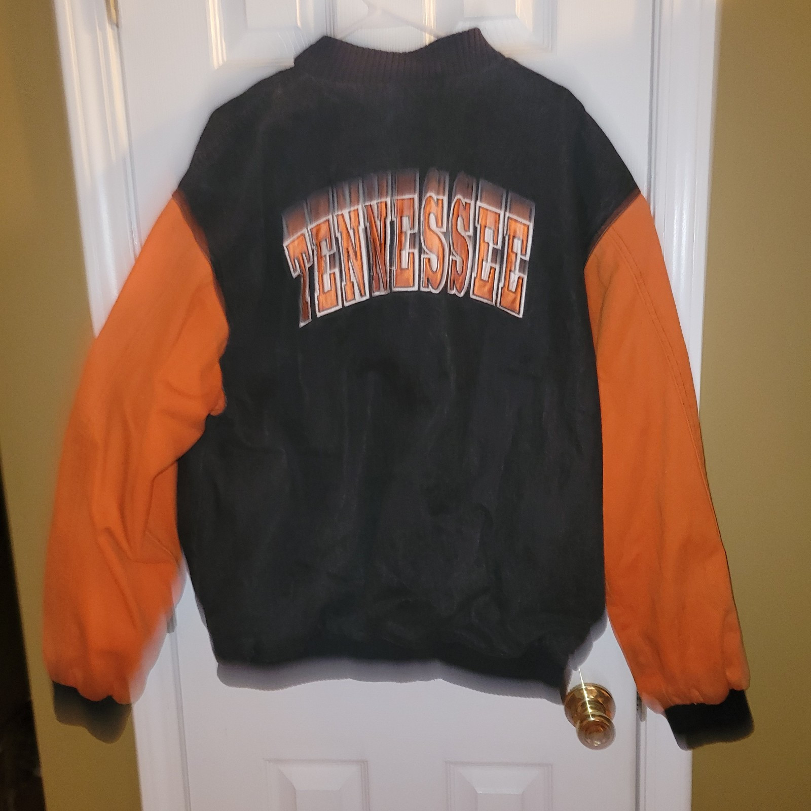 Giacca cappotto vintage Tennessee Vols prima fila jeans letterman bottoni taglia large