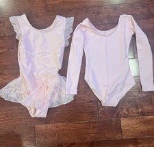 Girls Leotards Size 6/6x Includes 2 Outfits Long Sleeve And Short Sleeve