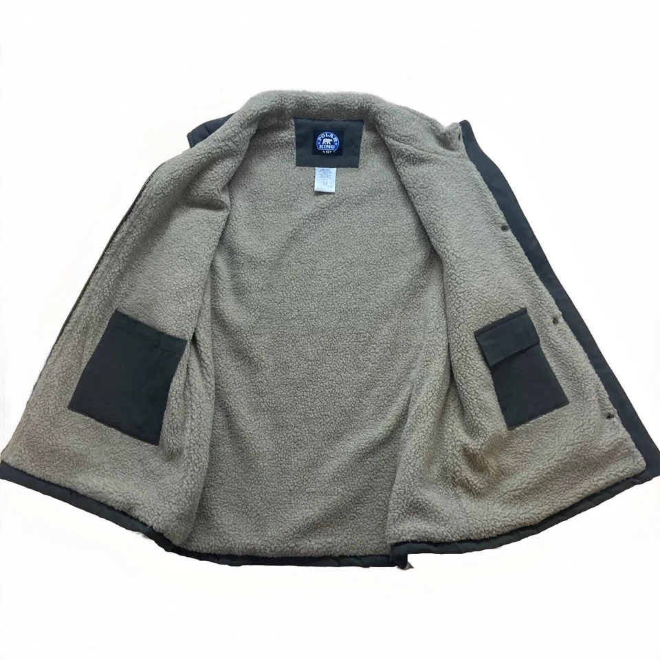 Polar King By Key Green Sherpa Lined Vest Quilted Full Zip Womens Size XL R - Image 2 of 4