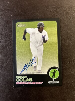 2022 Topps Heritage Minor League OSCAR COLAS Black Border Auto /50 White Sox
