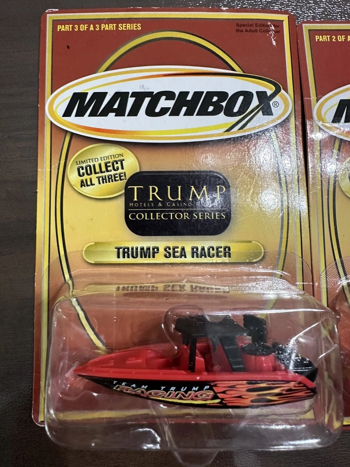 DONALD TRUMP MATCHBOX SET OF 2 HELICOPTER & SEA RACER - Image 2 of 4