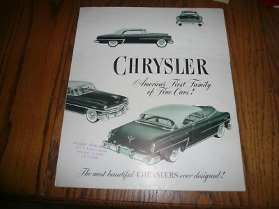 1953 Chrysler Windsor Windsor De Luxe New Yorker DeLuxe Newport Sales Brochure 