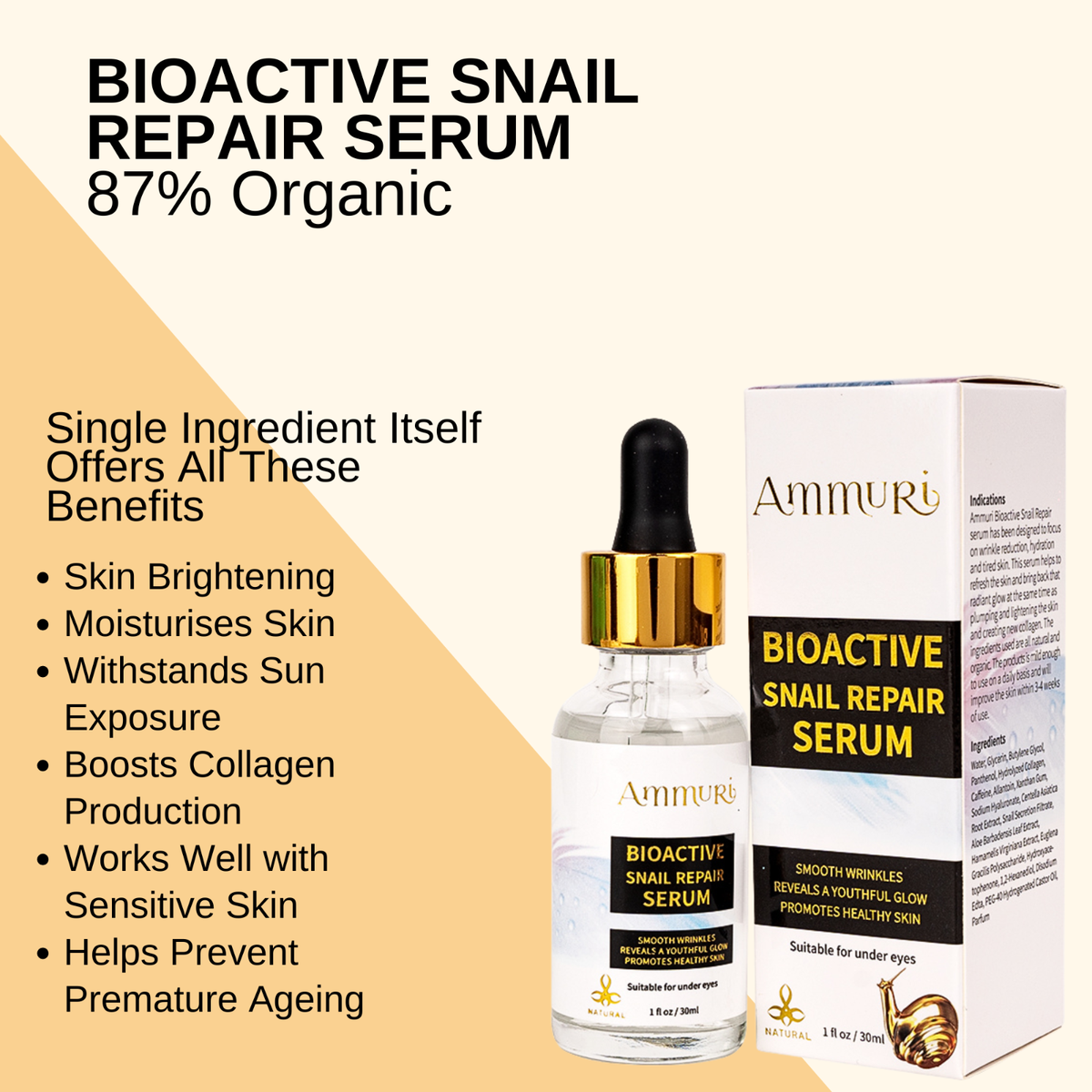Postquam Global DNA Gesichtsserum – Mit Hyaluron & Peptiden, 30 Ml, Für Straffere Haut