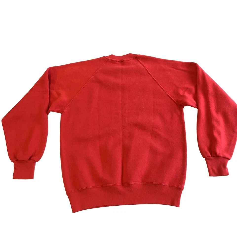 Sudadera De Colección Años 70 Russell Jerzees Rojo Pullover Atlético 50/50 RAGLAN EE. UU. M Foto 3 de 4