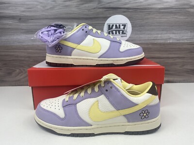 **Nike Dunk Low PRM 'Lilac Bloom' Soft Yellow Sail White | FB7910 500 Shoes